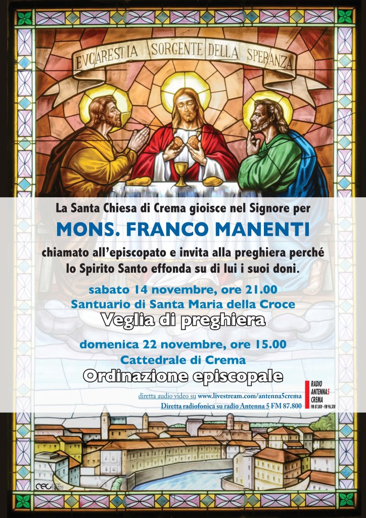 Locandina ordinazione episcopale don Franco Manenti