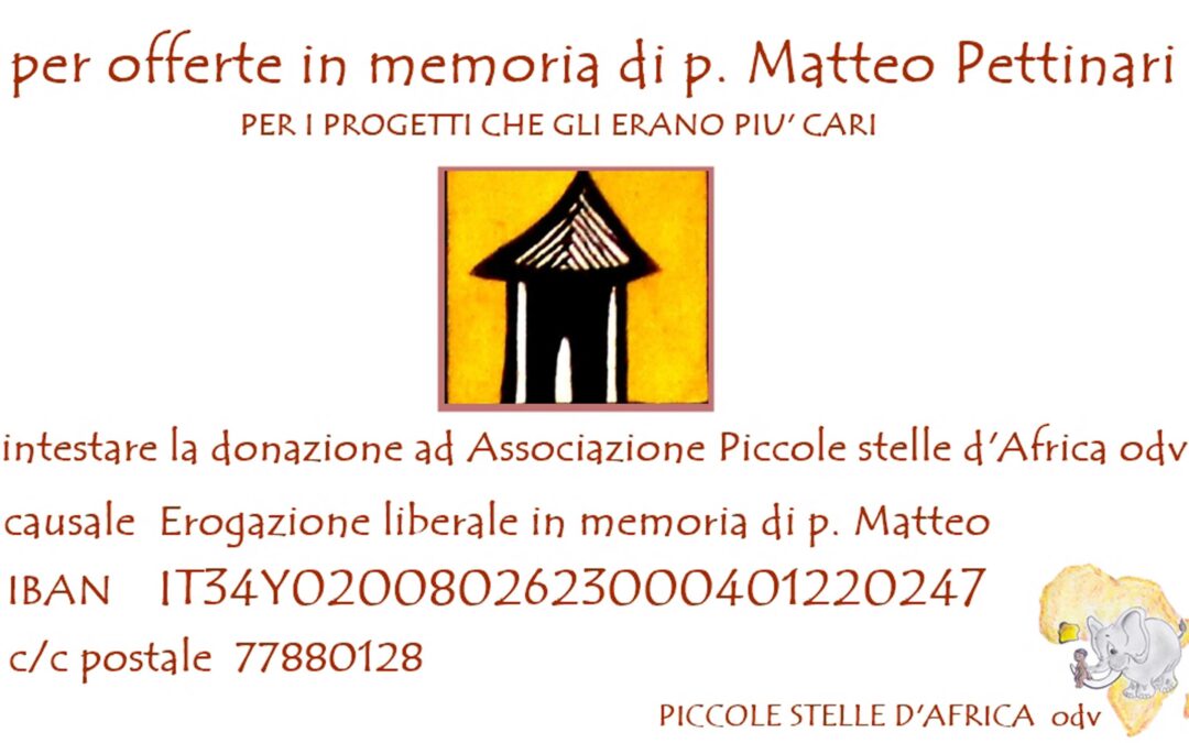 Funerale di Padre Matteo Pettinari – Indicazioni per le offerte in memoria
