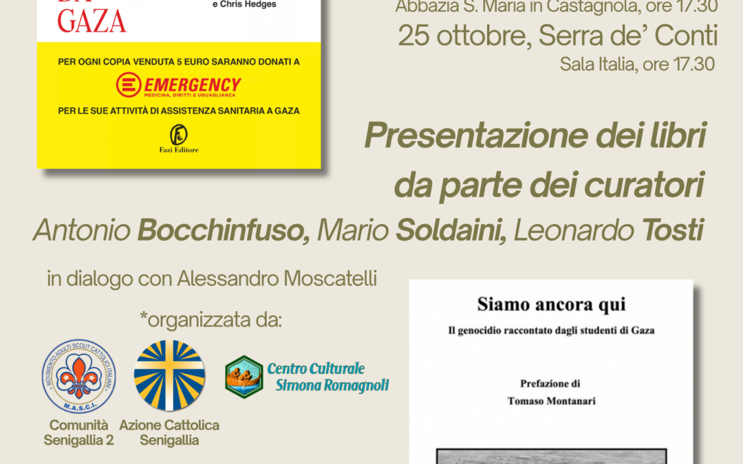 Il loro grido è la mia voce – Poesie da Gaza. Presentazione dei libri da parte dei curatori – 23-24-25 Ottobre 2026